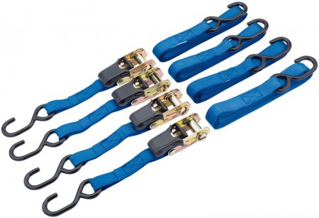 DRAPER 250kg 4 Piece Ratcheting Tie Down Straps (3.5M x 25mm)