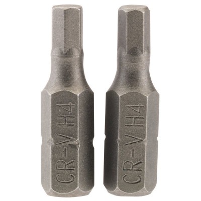 4mm 1/4\" Hex. Hexagonal Insert Bit 25mm Long x 2