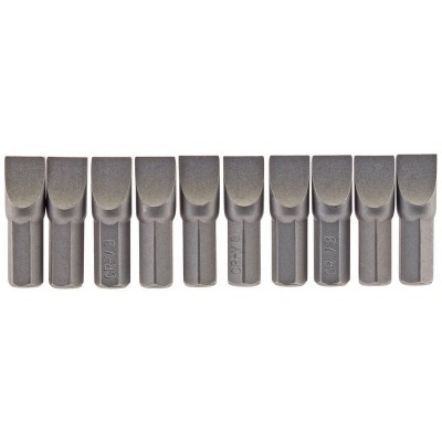 8mm 1/4\" Hex. Plain Slot Insert Bit 25mm Long x 10