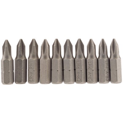 No.1 1/4\" Hex. Cross Slot Insert Bit 25mm Long x 10