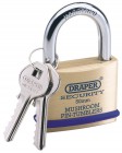 30MM SOLID BRASS PADLOCK & 2 KEYS WITH MUSHROOM PIN TUMBLERS HARDENED STEEL SHACKLE & BUMPER