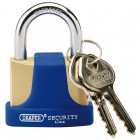 42MM SOLID BRASS PADLOCK & 2 KEYS WITH HARDENED STEEL SHACKLE & BUMPER