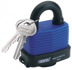 54MM WEATHERPROOF LAMINATED STEEL PADLOCK & 2 KEYS WITH HARDENED STEEL SHACKLE & BUMPER