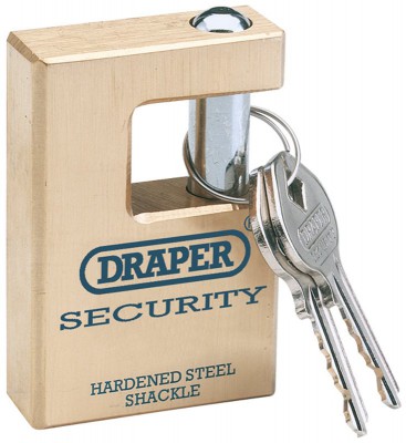 63MM EXPERT QUALITY CLOSE SHACKLE SOLID BRASS PADLOCK & 2 KEYS WITH HARDENED STEEL SHACKLE