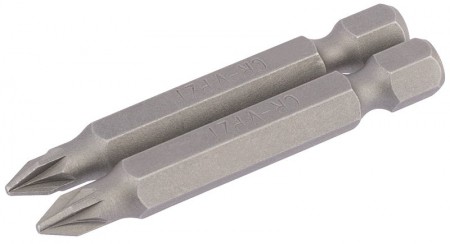 No.1 1/4\" Hex. PZ Type Insert Bit 50mm Long x 2