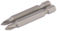 No.1 1/4\" Hex. Cross Slot Insert Bit 50mm Long x 2