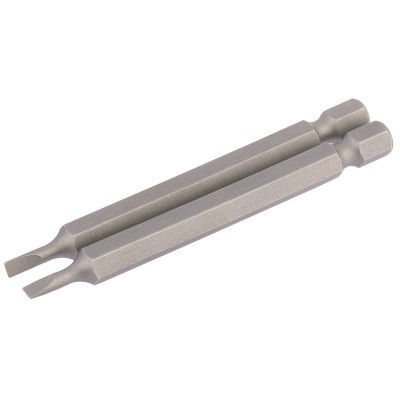 3mm 1/4\" Hex. Plain Slot Insert Bit 75mm Long x 2