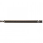 4.5mm 1/4\" Hex. Plain Slot Insert Bit 100mm Long x 1