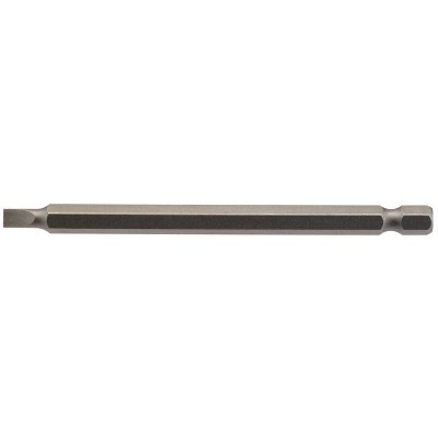 4.5mm 1/4\" Hex. Plain Slot Insert Bit 100mm Long x 1