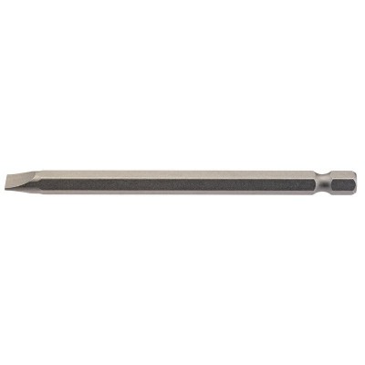 6.5mm 1/4\" Hex. Plain Slot Insert Bit 100mm Long x 1