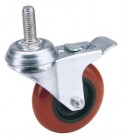 100MM SWIVEL BOLT FIXING POLYURETHANE WHEEL WITH BRAKE 125KG