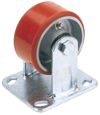 FIXED PLATE FIXING HEAVY DUTY POLYURETHANE WHEEL