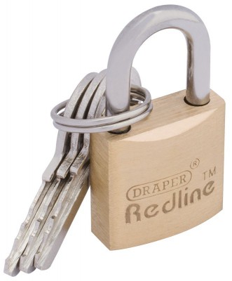 DRAPER 20mm Brass Cylinder Padlock