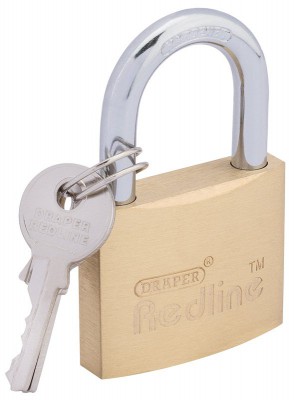 DRAPER 40mm Brass Cylinder Padlock