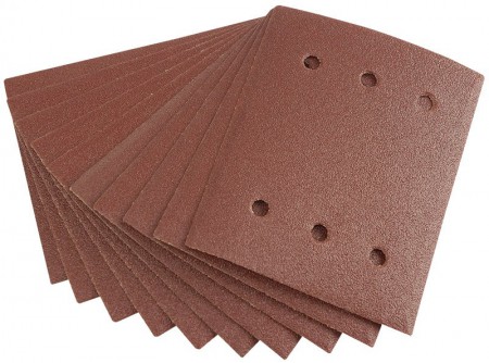 PACK OF TEN 115 x 145MM 80 GRIT ALUMINIUM OXIDE SANDING SHEETS