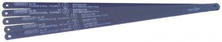 5 ASSORTED 300MM FLEXIBLE CARBON STEEL HACKSAW BLADES