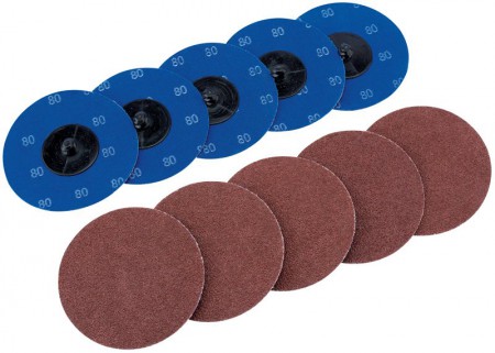 DRAPER Ten 75mm 80 Grit Aluminium Oxide Sanding Discs