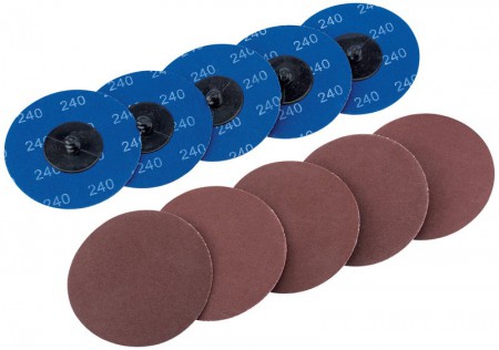 DRAPER Ten 75mm 240 Grit Aluminium Oxide Sanding Discs