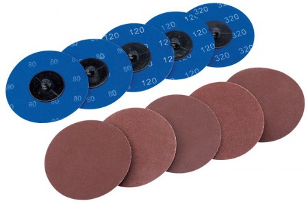 DRAPER Ten 75mm Assorted Aluminium Oxide Sanding Discs