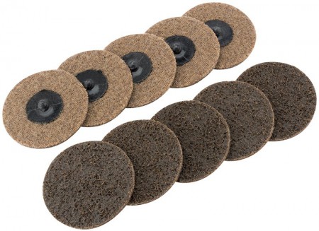 DRAPER Ten 75mm Polycarbide Abrasive Pads (Course)