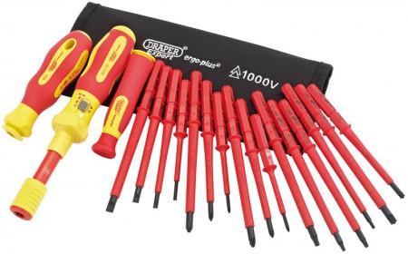 DRAPER Ergo Plus® Interchangeable VDE Torque Screwdriver Set (19 Piece)