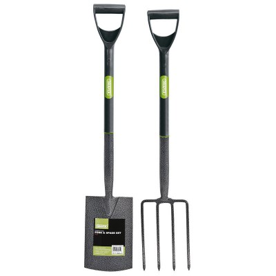 DRAPER Carbon Steel Garden Fork and Spade Set