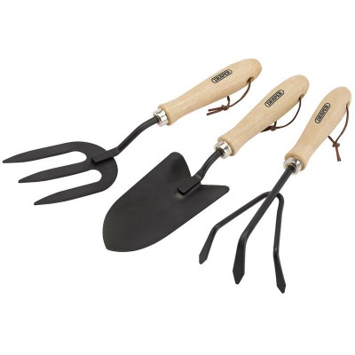 DRAPER Carbon Steel Hand Fork, Cultivator and Trowel with Hardwood Handles