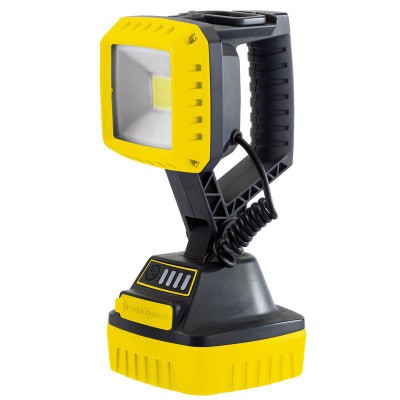 COB LED Rechargeable Worklight, 10W, 1,000 Lumens, Yellow, 2 x 2.2Ah Batteries