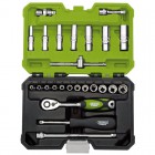 Draper Expert Metric Socket Set, 1/4\" Sq. Dr., Green (25 Piece)