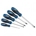 Soft Grip Screwdriver Set, 3 x Plain Slot, 1 x Cross Slot, 1 x PZ TYPE (5 Piece)