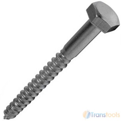 M8 x 65 Coach Screw Hex ZP